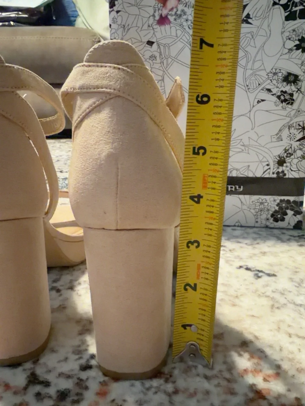 Chinese Laundry Nude/Tan Suede Block Heel Sandals with Ankle Strap